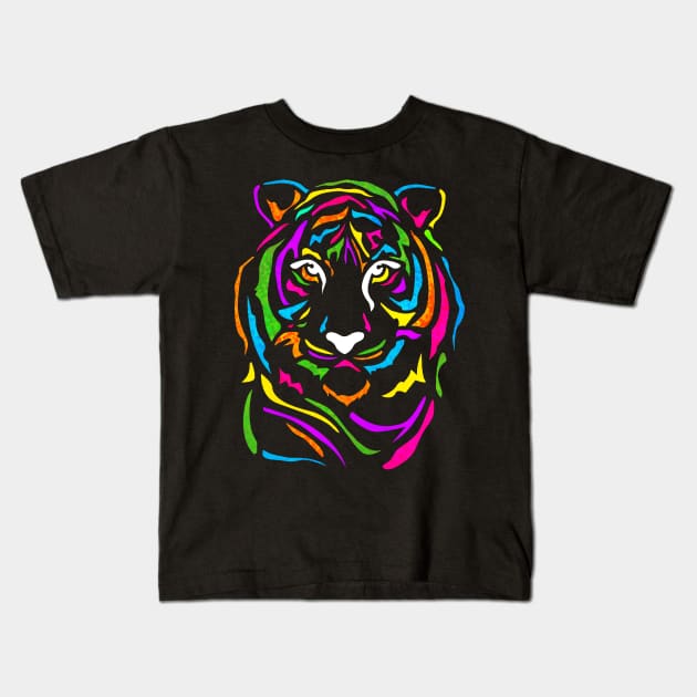 Tiger-delic Kids T-Shirt by Nazonian